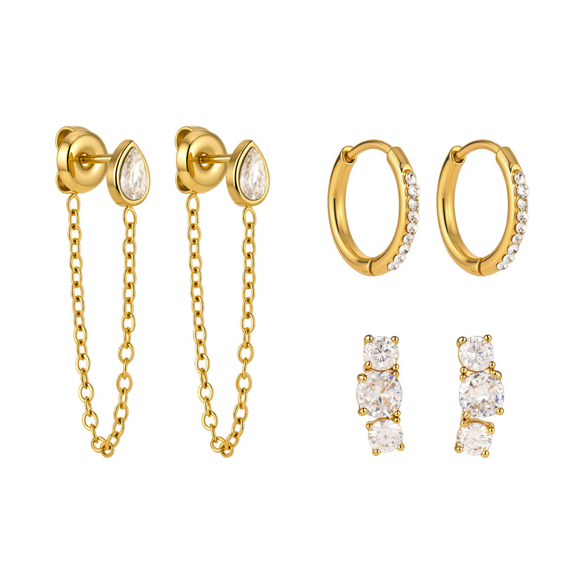 Set Orecchini Eclat placcati oro 18k