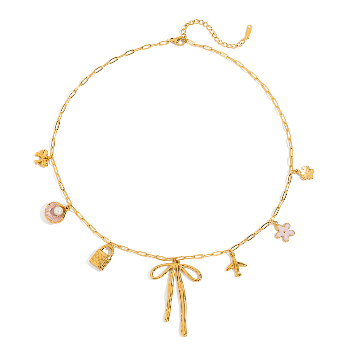 Collana Bow Charm placcata oro 18k