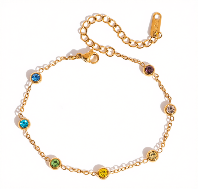 Bracciale Rainbow Glow placcato oro 18k