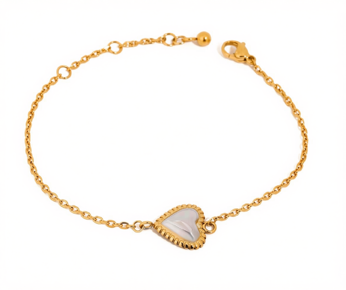 Bracciale Silver Heart placcato oro 18k