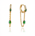 Orecchini Crystal Verde placcati oro 18k